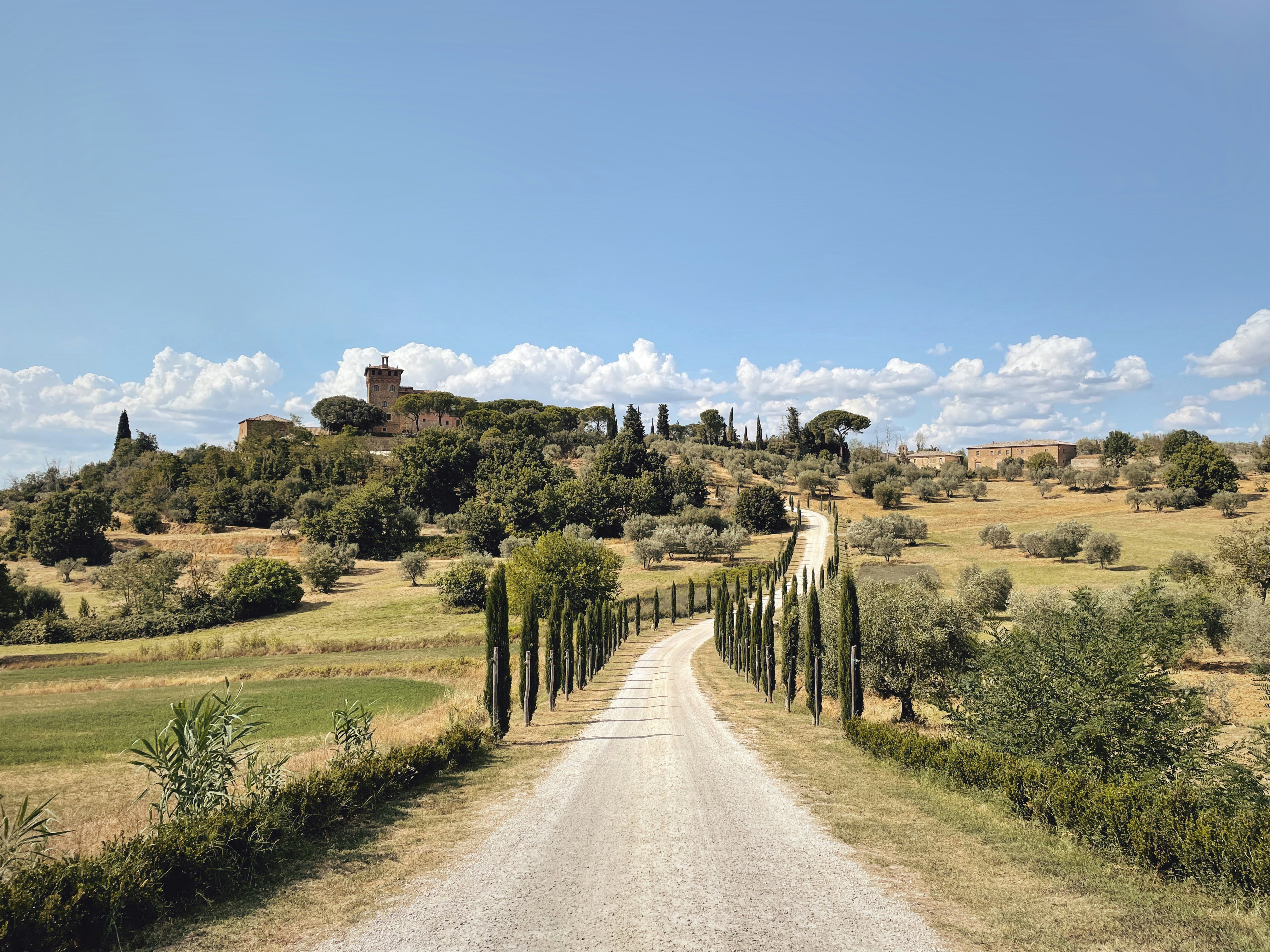 Scenic Italian road through the countryside leading to new possibilities